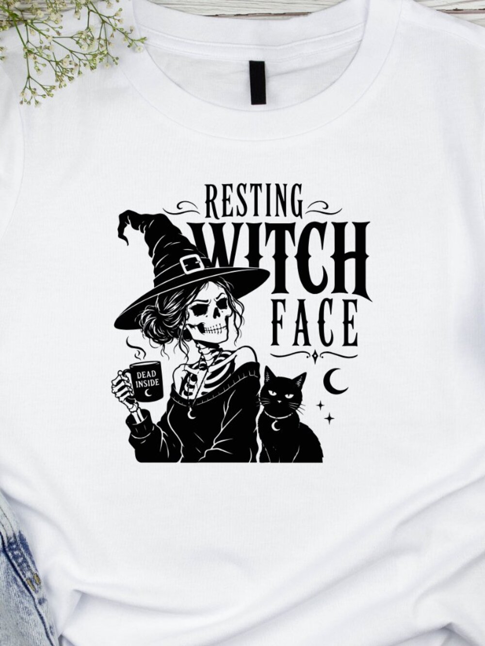 Resting Witch Face Handmade Tee